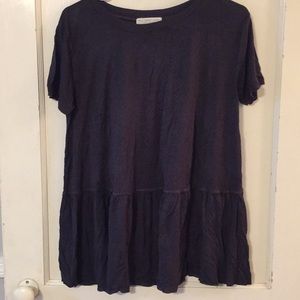 Truly madly deeply charcoal grey peplum top